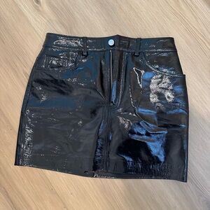 LPA medium faux leather skirt